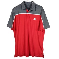 Adidas Ultimate365 Polo Shirt Colorblock Mens Large Coral Gray Summer Golf