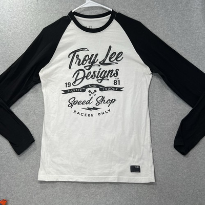 #ad Troy Lee Designs TLD Long Sleeve Raglan T Shirt Tee White Black womens M $13.99