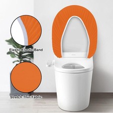 Toilet Lid Cover and Toilet Tank Lid Cover for Bathroom, Stretch Orange