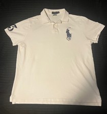 Polo Ralph Lauren Custom Slim Fit Big Pony Embroidered White Shirt Size XL TG 