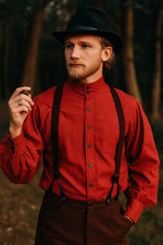 ThePirateDressing Steampunk Victorian Costume Seigneur Shirt Red