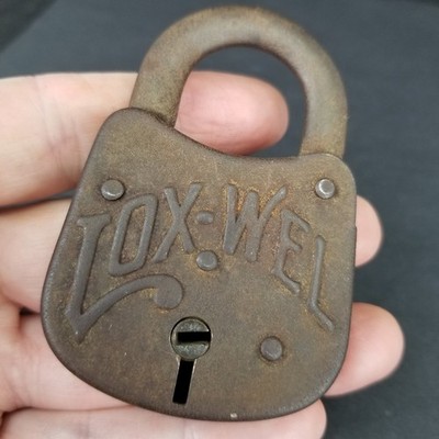 very rare padlock ''Lox-Wel'' antique early vintage lock HARD TO FIND!