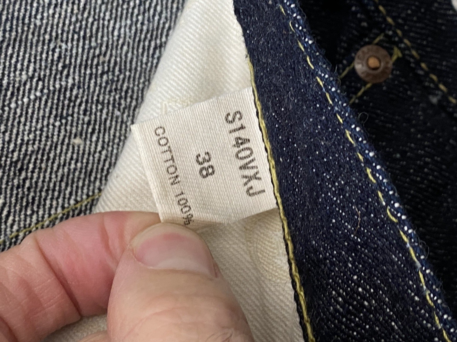 SAMURAI JEANS S140VXJ Jin 17oz Left Hand Twill Selvedge Denim 38/39 x 35 Indigo