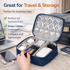 Double Layer Travel Cable Storage Bag Portable Electronic Organizer Case