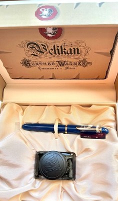 GREAT DEAL!  PELIKAN M120 Füllhalter, iconic blue, EF Feder, Box, Tinte