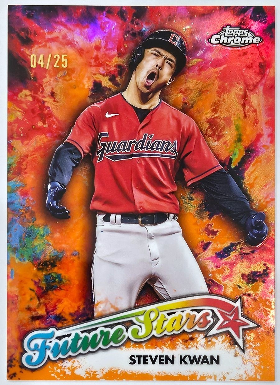 2023 Topps Chrome Future Stars #FS-14 Steven Kwan Orange Refractor 04/25