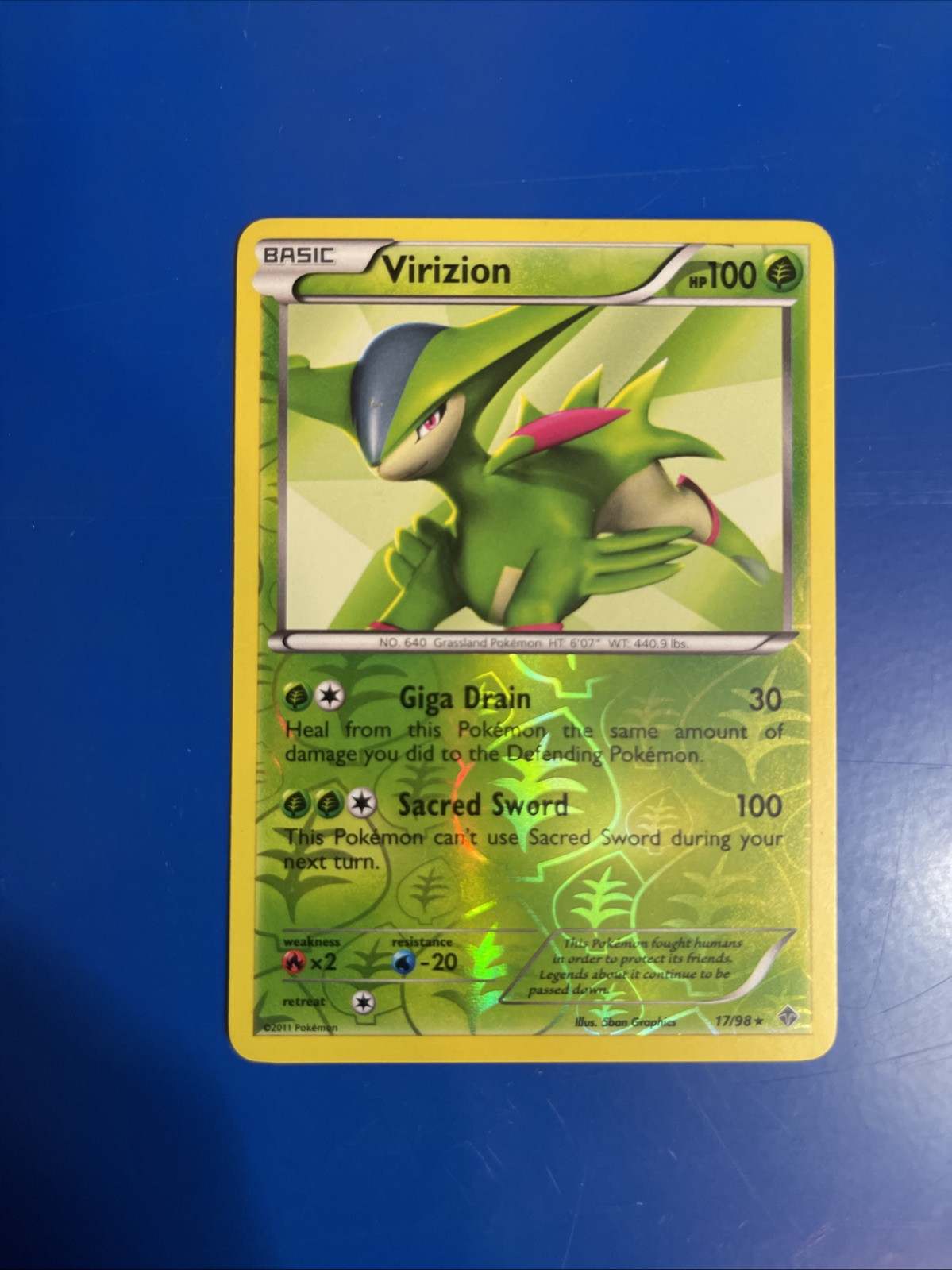 Virizion 17/98 Reverse Holo Rare Emerging Powers Pokemon TCG LP/Near Mint