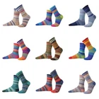 Unisex Crew Socks Odd Mismatched Vibrant Colours Fair Isle Striped Boot Solmate