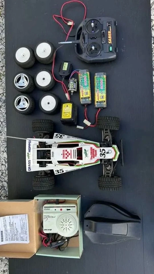 Tamiya DT-02 Modified Grasshopper RC Car Body Street Buggy Wide Tires Full Parts - Image 3 of 4