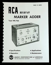 RCA WR-70A RF/IF/VF Marker Adder manual