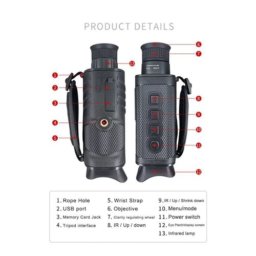 LG64 Infrared Night Vision Monocular 5X Zoom Day Night Dual 300m for Hunting - Picture 6 of 6