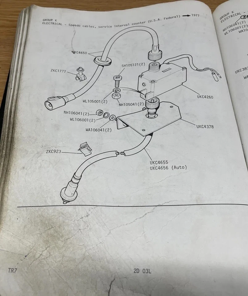 CABLE SPEEDO TRIUMPH UKC 4656 TR7 AUTOMÁTICO TEMPRANO MODELOS FEDERALES EE. UU. Foto 3 de 4