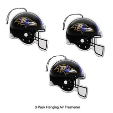 New Team ProMark NFL Baltimore Ravens Long Lasting Scent Air Freshener 3 Pack