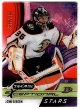 2021-22 UD Synergy Exceptional Stars Red John Gibson /499 #ES-JG Anaheim Ducks