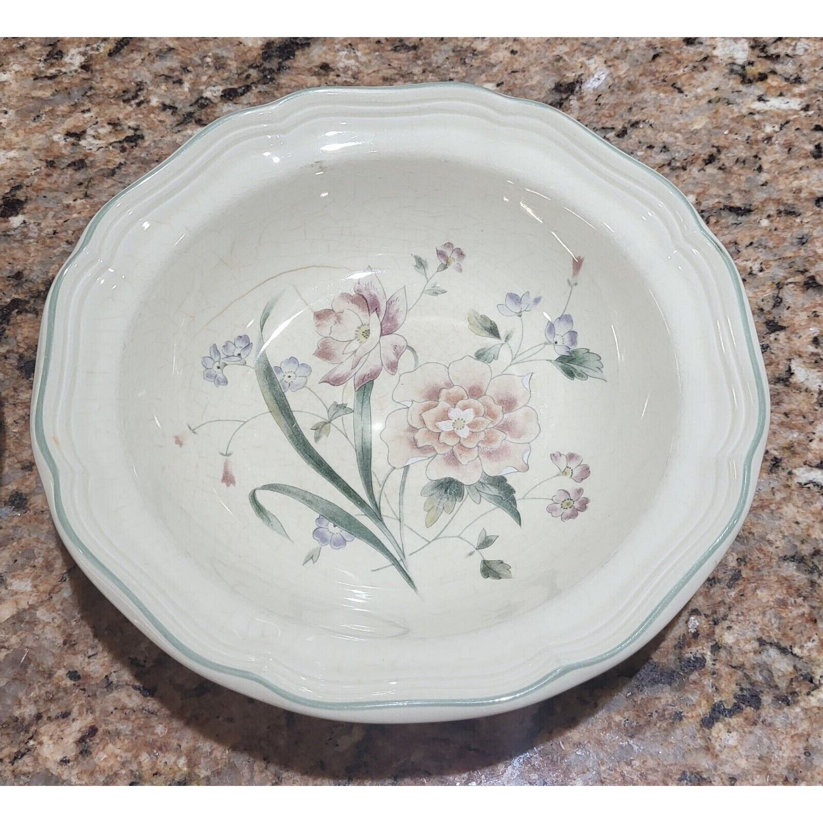 Mikasa Heritage F2013 Peony Bouquet Cereal Bowl (Qty 2 -Fair ) Japan 7 1/2