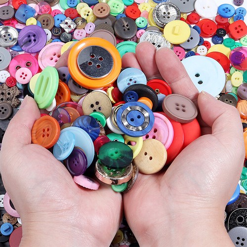Mixed Color Round Buttons Handmade DIY Buttons Painting Flower Material Package - Picture 8 of 23