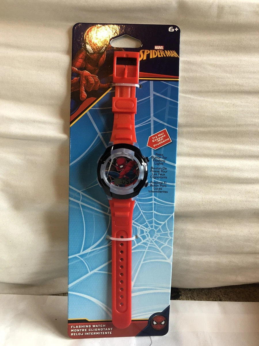 Spiderman Kids LED Flash Light Watch Digital Marvel Wristwatch