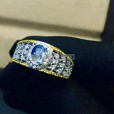 Opal Oval Cut Gemstone With 925 Sterling Silver Ring For Men's #369