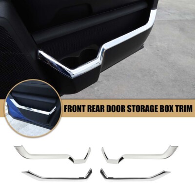For Dodge RAM 2010-17 Inner Front Rear Door Storage Box Strip Frame Trim Chrome