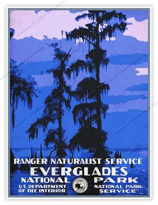 Everglades National Park Florida Travel | Vintage Art Print Poster Wall Decor