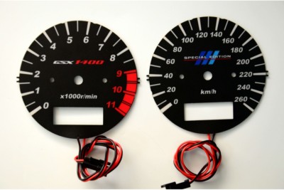 Suzuki GSX 1400 glow gauge plasma dials tachoscheibe glow shift indicators MPH K