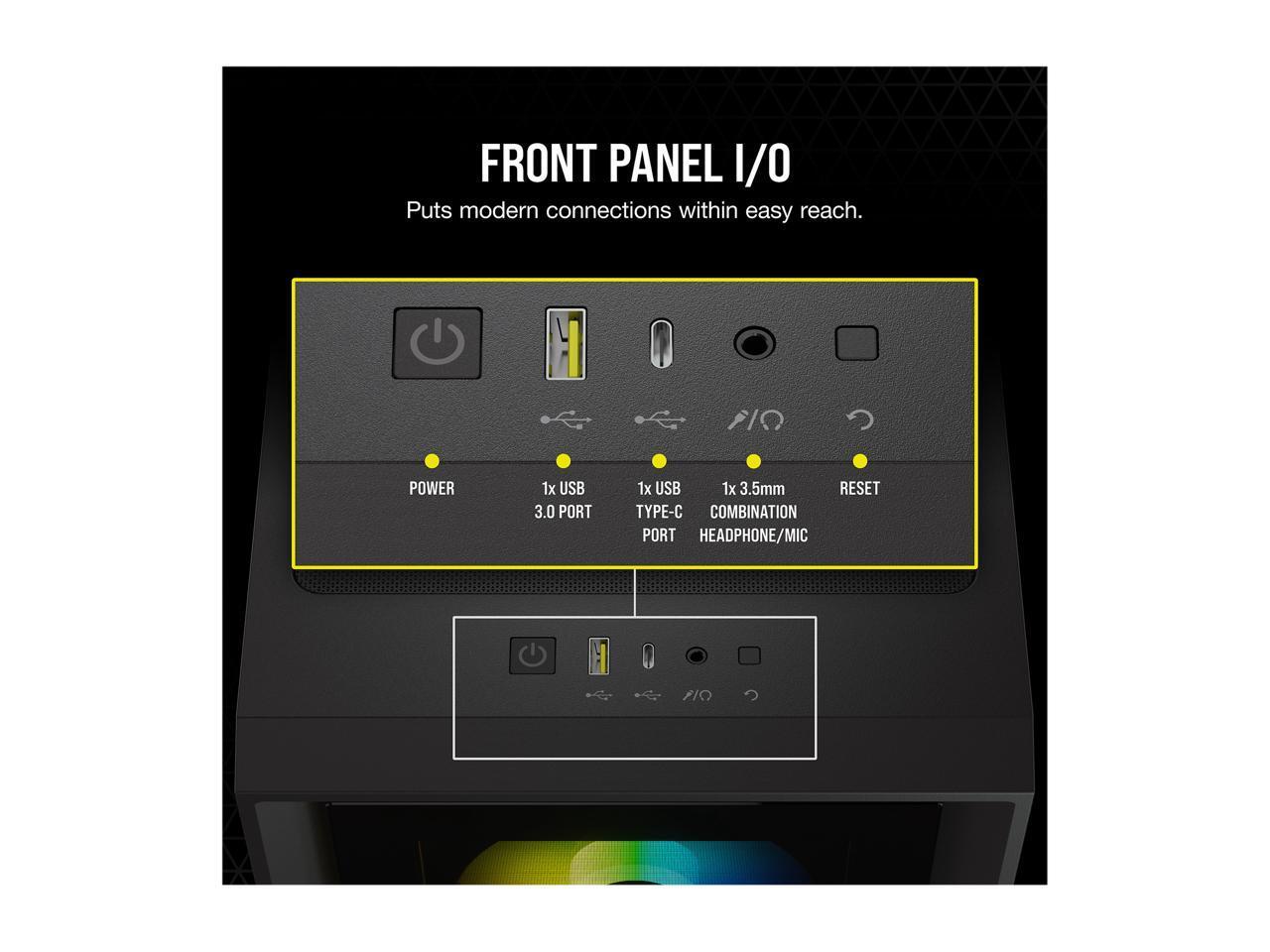 Corsair iCUE 4000X RGB ATX Mid Tower Computer Корпус для ПК черный 3x120 мм RGB вентиляторы