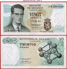 BELGIUM 20 FRANCS 1964 Sign 18 D HAEZE P 138 (1) UNC free shipping from 100$