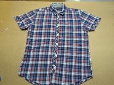 Napapijri Plaid Button Up Shirt Mens M Regular Fit Short Sleeves Check