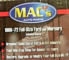 10-2011 Mac's Auto Parts Catalog 1960-72 Full Size Ford & Mercury FREE SHIPPING