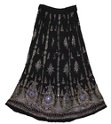 Plus Size 3X/4X/5X/6X Indian Ethnic Sequin Maxi Floral Skirt For Women Boho