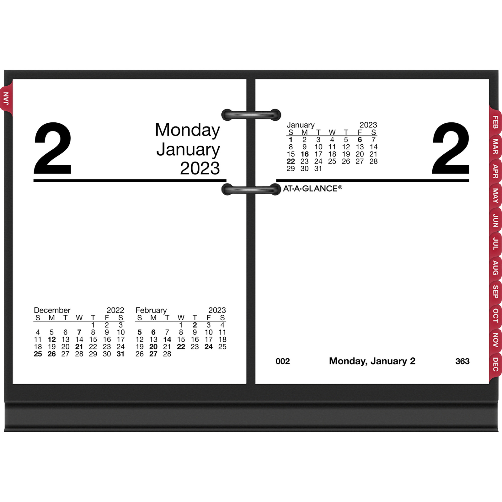 ATAGLANCE 2023 Daily Desk Calendar Refill, 3" x 33/4", Refill A