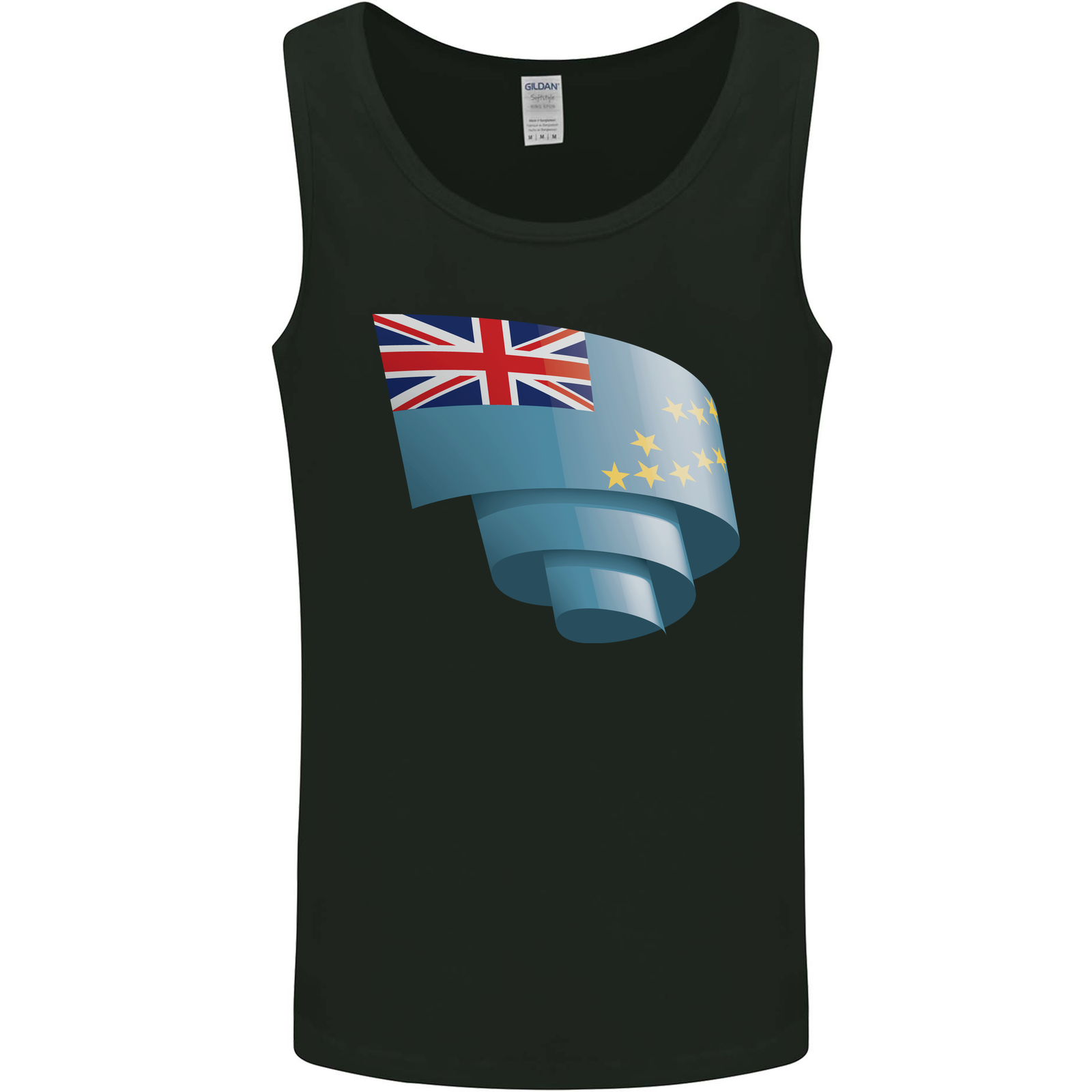 Curled Tuvalu Flag Tuvaluan Day Football Mens Vest Tank Top