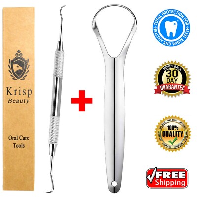 Dental Teeth Cleaning Kit Dentist Floss Plaque Remover Oral Care Tooth Tool 2PC
