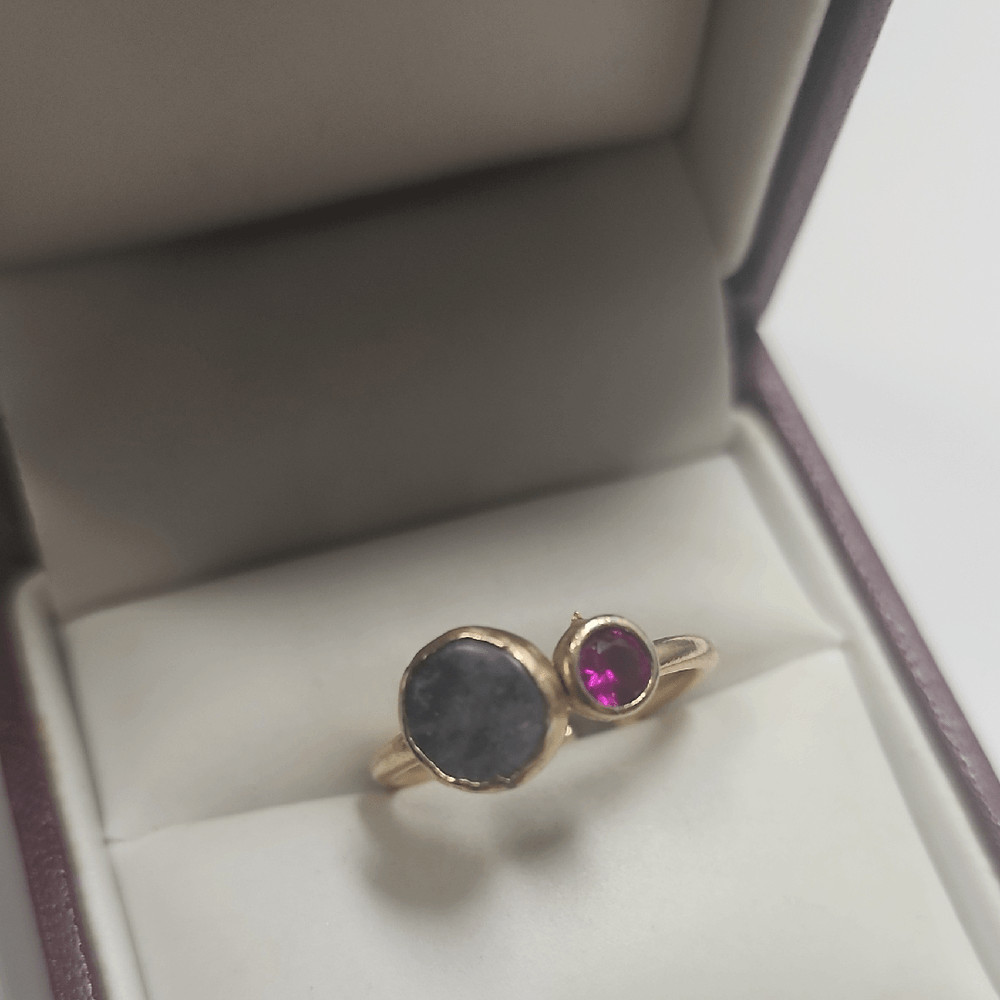 Gold Plated Ring With Ruby Semi Precious Gemstone… - image 4