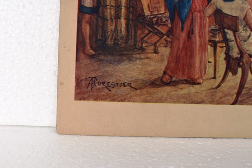 Vintage Lithograph Print Domestic Life In Ancient Greece By Amedee Forestier - Picture 3 of 6