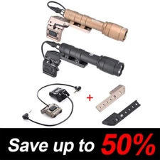 WADSN M600 Tactical Flashlight Base Pressure Switch Combo Set, Black/Tan, 600LM