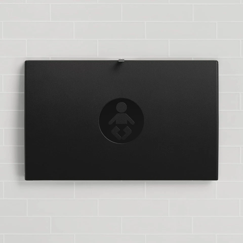 Cambiador de bebé horizontal montado en la pared Foundations Elements negro Foto 3 de 4