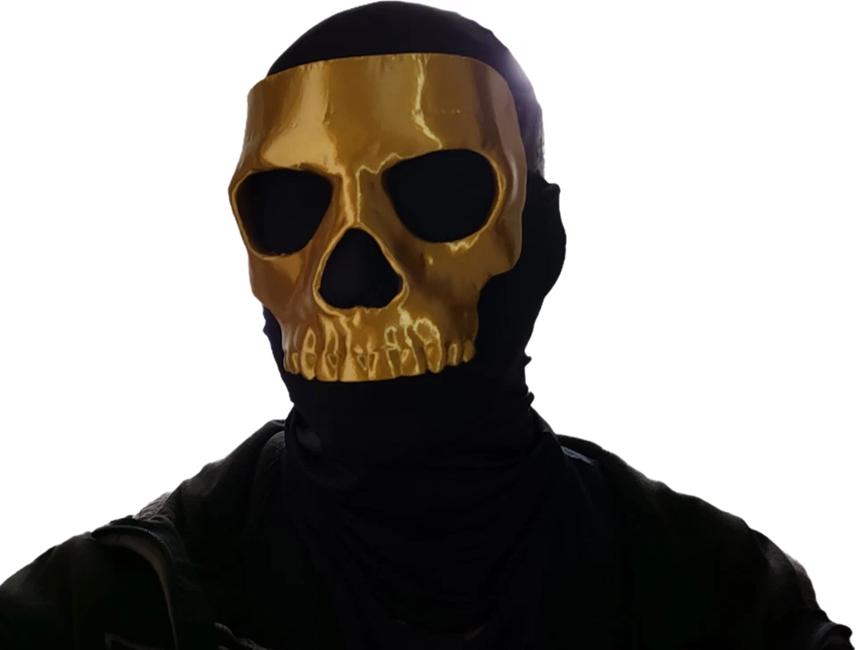 Phantom Half Skull Face Mask Halloween Costume Masquerade Mask [GOLD] 3d Printed - Image 3 of 4