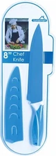 8” Stainless Steel Chef Knife with Protective Blade Cover – Blue Kitchen Knife