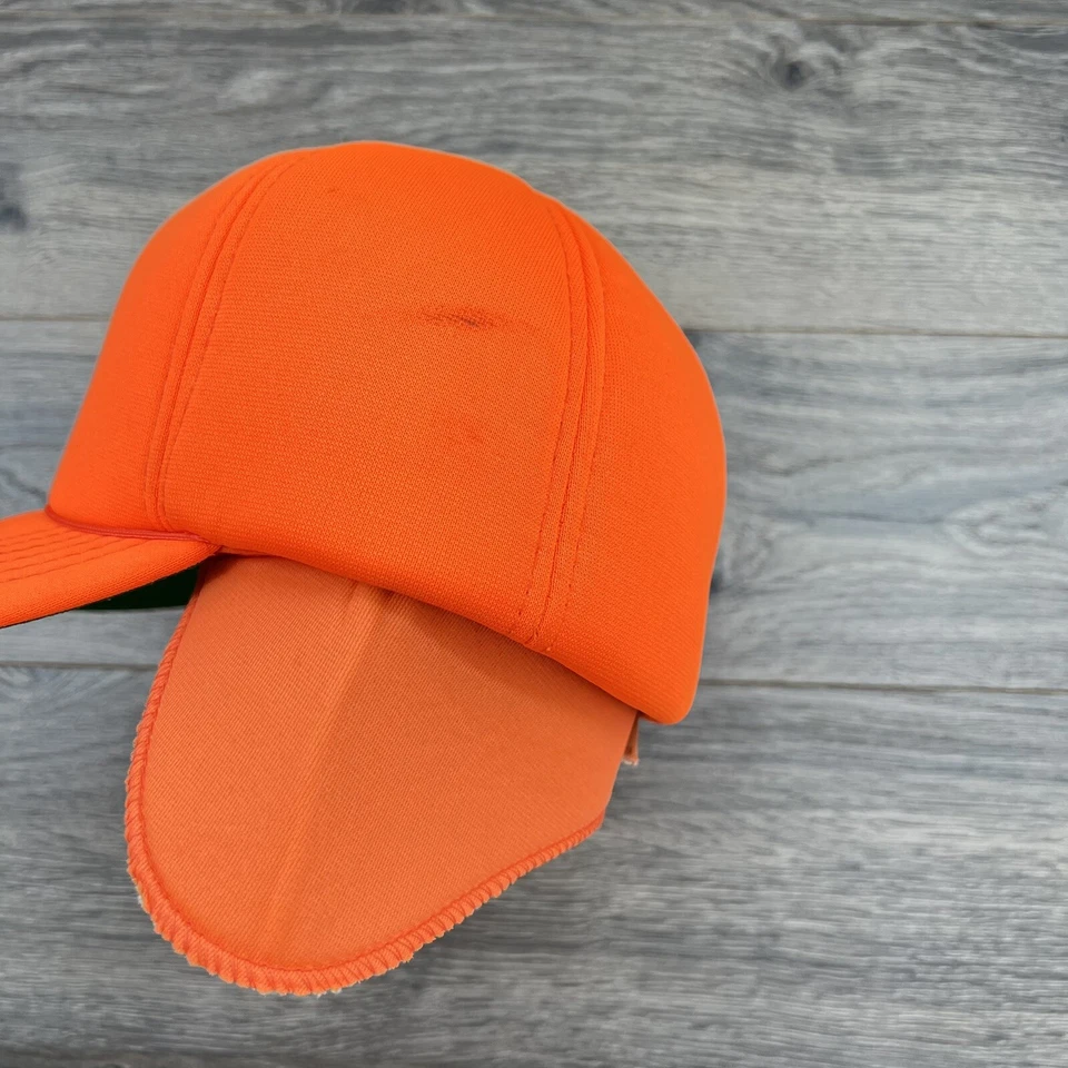 Vintage Insulated Blaze Orange Expedition Hat - Size Small - Blaze Orange - Image 3 of 4