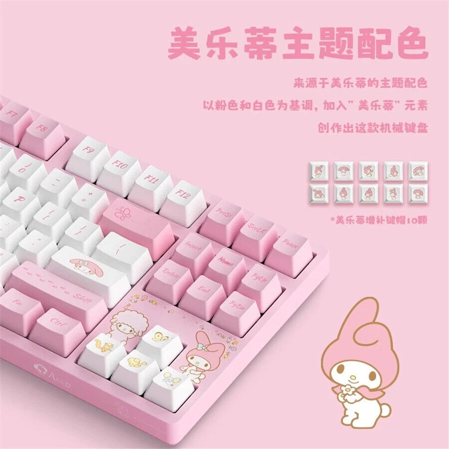Akko My Melody Mechanical PBT Keycaps Keyboard 3087 3108 Wired Game Keyboards## - Image 3 of 4