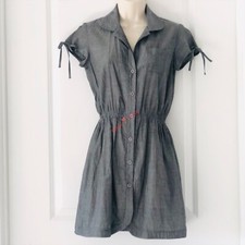 Willow & Clay Women Gray Shirt Dress, Cap Sleeves,  XS, $128