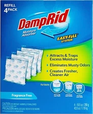 DampRid 10.5 oz Fragrance Free Absorber Easy Fill Refill Packs - 4 Count