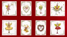 Christmas Fairies Fairy Fabric 24" X44" Panel Glitter Pixy Michael Miller Cotton