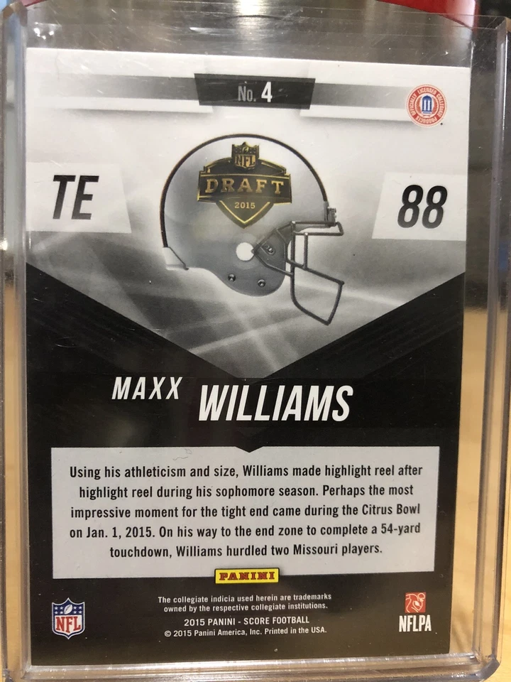 MAXX WILLIAMS RC 2015 Score Ravens Helmet Patch Rookie Card #4 - Image 2 of 2