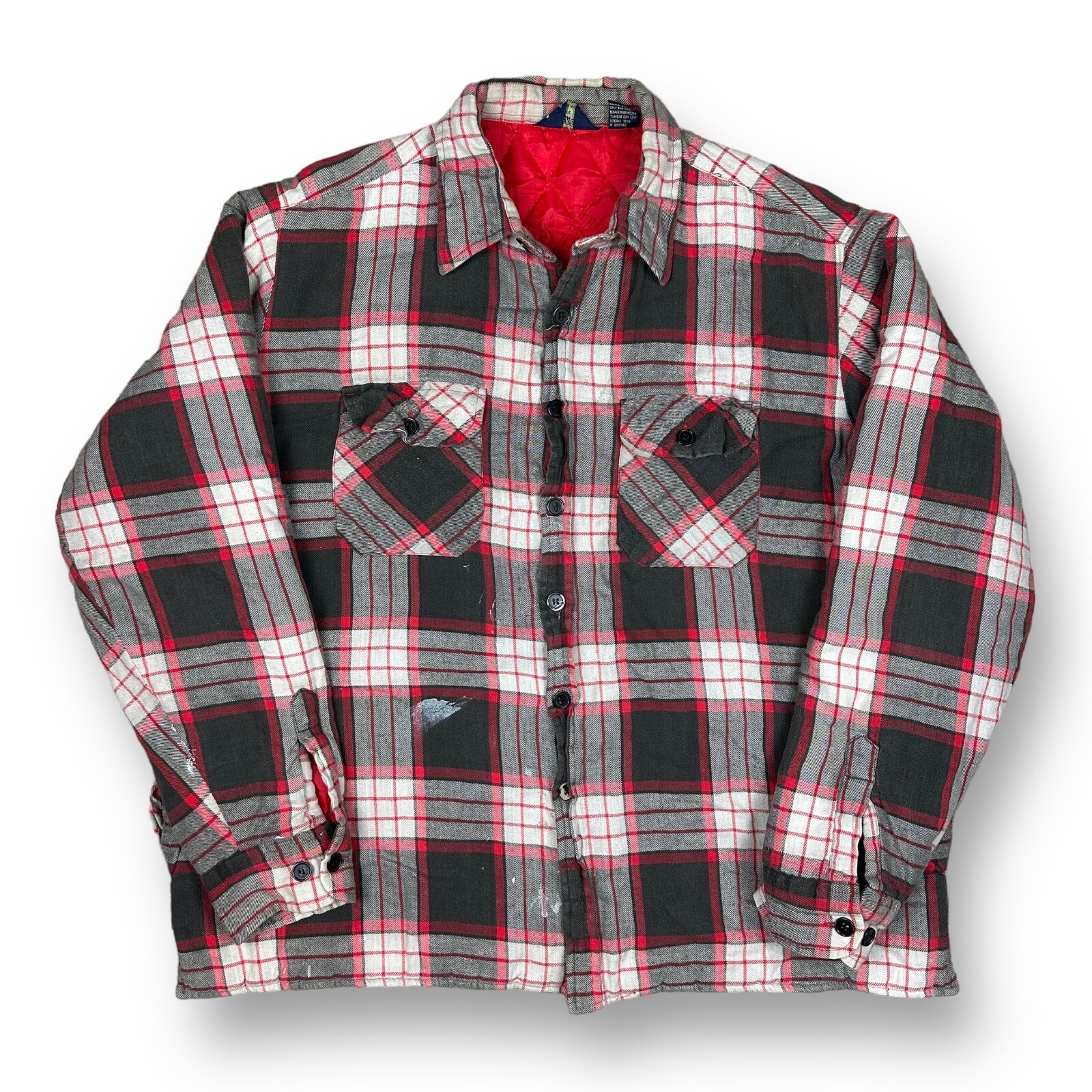 Vintage 90s Hunters Lane Plaid Long Sleeve Insulated Flannel Shirt Men’s Size XL