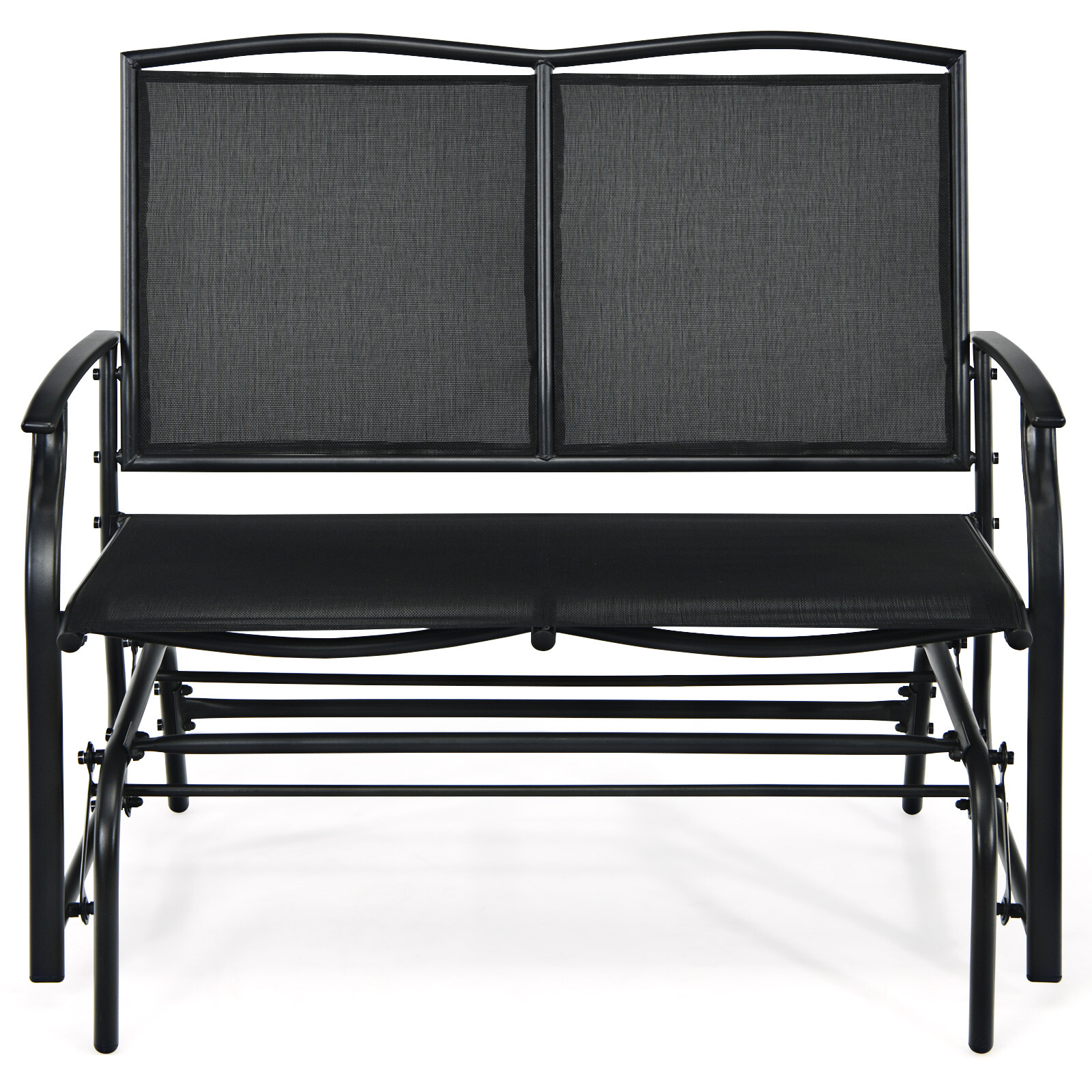 Costway Patio Glider Rocking Bench Double 2 Person Chair Loveseat Garden Black