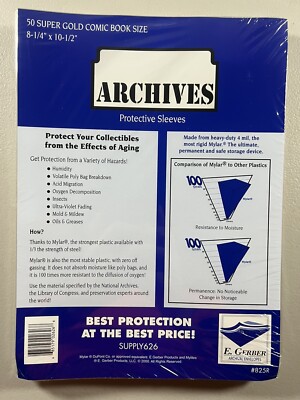 E. Gerber (50cnt pkg) 4 Mil Super Gold Archives 825R