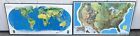 2ct Vintage 3D 37” & 33” Rand McNally Usa Map Geo-Physical Globe World Rare