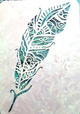 Boho Feather Stencil - Large 11.5" For Painting, Wall Art , Gypsy Mandala